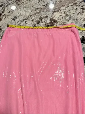 St. John’s Bay Pink Sequin Midi Skirt M Disco Party Barbiecore thumbnail 4