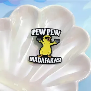 Cute‎ Cartoon Yellow Duck Enamel Pin Zinc Alloy Unplated Simple Pin thumbnail 5