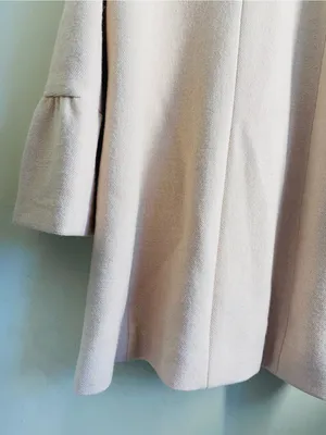 Club Monaco Blush Pink Wool Blend A Line Long Coat Bell Sleeve Large thumbnail 9