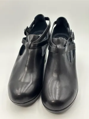 Dansko Black Platform Leather Wedge Mary Jane Slingback Size 40 thumbnail 4