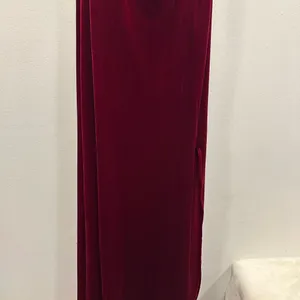 Elegant Off-Shoulder Burgundy Evening Gown bridesmaid holiday dress! thumbnail 4