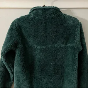 Woman's Eddie Bauer Plush Fleece 1/4 Snap Teal Pullover Size XS thumbnail 7