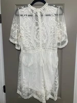 Boutique White Romper thumbnail 3