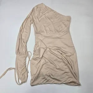 Michael Costello x REVOLVE Jada Mini Dress in Beige XS thumbnail 13