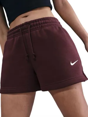 Nike Sportswear Club Fleece Mid-Rise Shorts Burgundy Medium thumbnail 1