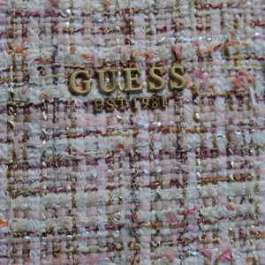 Guess Tweed Tote Women Pink Gold Coquette Small Crossbody Bag thumbnail 14