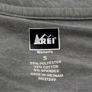 REI Grey V-Neck Blouse Camping Hiking Outdoors‎ Athletic Comfort Stretch S thumbnail 7