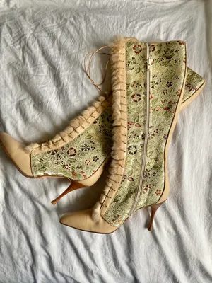 Cole Haan Leather Tapestry Boots thumbnail 1