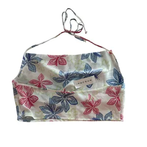 New Pacsun‎ LA Hearts White Pink Blue Floral Halter Tank Top Size Medium thumbnail 5
