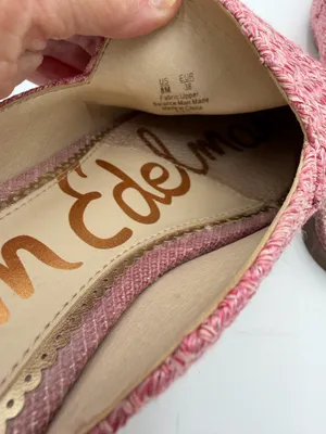 Sam Edelman Women’s Size 8 Pink Woven Pointed Toe Mule Flats Slip On Shoes thumbnail 4
