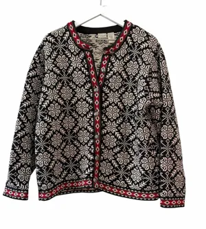 L.L.Bean Nordic Fair Isle Cotton Cardigan Sweater Women’s XL thumbnail 1