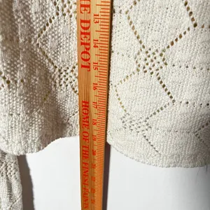 Tularosa Sweater Womens Small Cream Pointelle Knit Cropped Boho thumbnail 5