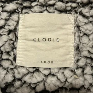 Elodie Women's Gray Sherpa Fleece 1/4 Zip Pullover‎ Jacket L thumbnail 8