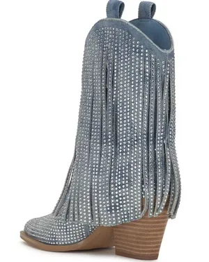 Denim Fringe Boots thumbnail 2