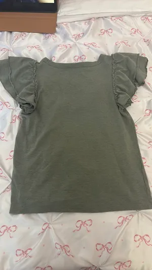 Green loft blouse with ruffled sleeves thumbnail 3