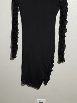 Kendall + Kylie Women Night‎ Black Gothic Sheer Long Sleeve Bodycon Dress size S thumbnail 3