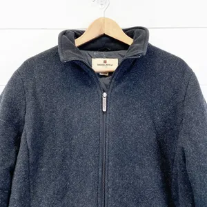 Woolrich Wool Fleece Jacket Womens Large Quilted Classic Minimal Cozy 22707 Onyx thumbnail 3