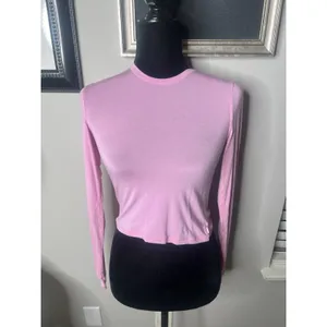 SKIMS New Vintage Long Cropped Sleeve T-Shirt | Pink | Size S thumbnail 12