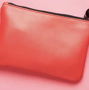 Ipsy Red Faux Leather Masquerade Themed Glam Cosmetic Bag thumbnail 4