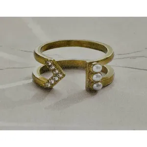 SILPADA “Dotted Pearl” Open Cuff Ring - KRR0124 - Crystal/Brass/Pearl - NWT thumbnail 3