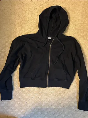Abound Black Zip Front Pullover Hoodie thumbnail 2