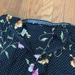 Vintage The Avenue‎ Collection Faux Wrap Maxi Skirt Black Polka Dots Black XL thumbnail 6