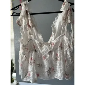ROMWE White Floral Lace Corset Tank Top Size Medium thumbnail 3