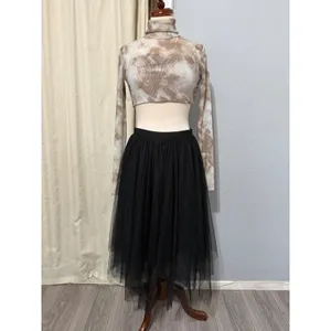 Fairy Black Tulle Mesh Handkerchief Hem Midi Skirt Medium Whimsigoth Punk Witchy thumbnail 3