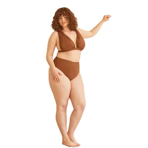 Bumpsuit The‎ Eddie swim top chestnut maternity swim top bathing suit XL brown thumbnail 2