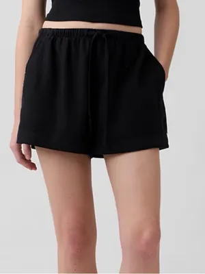 Gap 4” High Rise Pull-On Linen Blend Shorts Black M NWT thumbnail 1