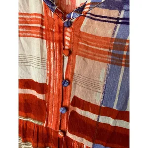 Maeve Anthropologie Lila Tiered Peasant Top Red White Blue Stripe size small thumbnail 6
