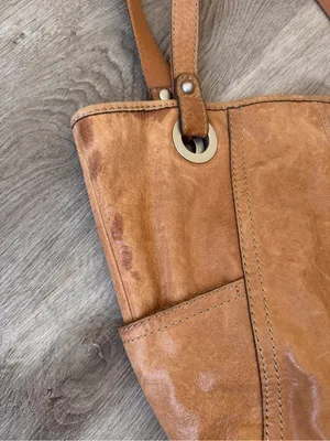 Fossil Hobo Leather Satchel Handbag Purse Brown Tan thumbnail 4