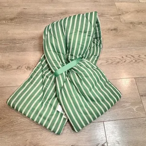 Maeve by Anthropologie Quilted Puffer Scarf‎ Green White Stripe Padded Warm thumbnail 2