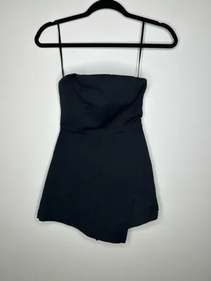 Princess Polly Strapless Envelope Skort Romper Black, Size XS/EU 6 thumbnail 3