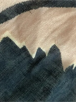LOFT Pink/ Mauve with Black Floral Print Oblong Scarf thumbnail 3