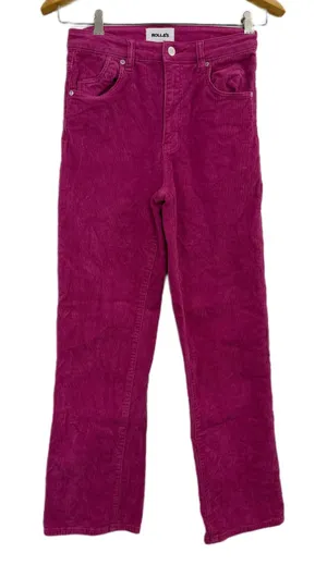 Rollas Original Straight Leg Pants Womens 26 Pink High Rise Corduroy 26x28 thumbnail 1