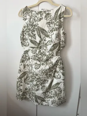 Abercrombie & Fitch green and white floral mini dress with cutouts NWOT medium thumbnail 2