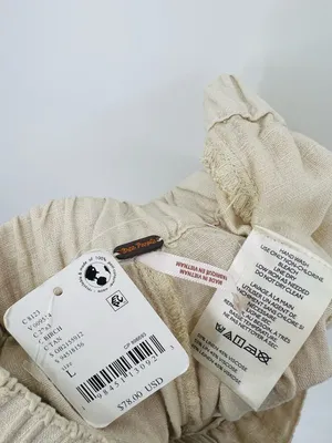 🆕 NWT Free People High Road Barrel Pants Linen Boho Wide-Leg Pockets Tan Large thumbnail 15