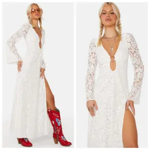 💕FOR LOVE AND LEMONS💕 Frances Lace Maxi Dress ~ White Small S NWT thumbnail 2