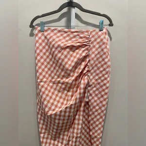 Rumer Bisou Ruched Gingham Maxi Skirt Size‎ S thumbnail 4