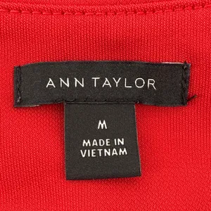 Ann Taylor Red V-Neck Long‎ Sleeve Blouse Covered Button Cuffs Size M 505154 thumbnail 5