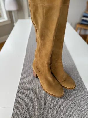 Marc Fisher Tan Suede Over the Knee Tall Boots Size 8.5 Wide Calf thumbnail 7
