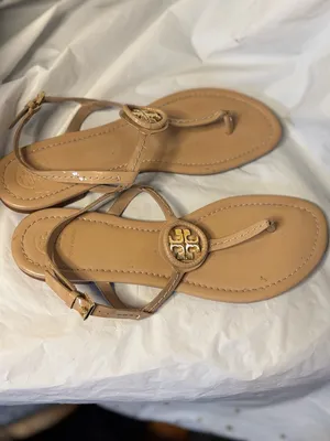 Tory Burch Tan Leather Logo Thong Sandals thumbnail 3
