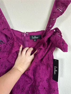 NWT Lulus Biscay Eyelet Ruffle Dress thumbnail 3