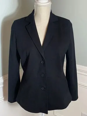 Eileen Fisher Black 3 Button blazer Size small thumbnail 1