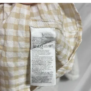 Old Navy Women Cottage Gingham Peplum Top L Tan\ Smocked Milkmaid Puff‎ Sleeve thumbnail 7