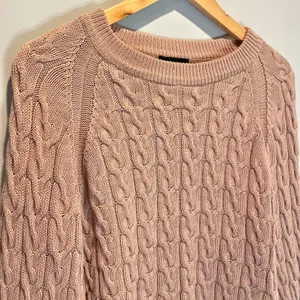 J. Crew Tan Relaxed Fit Cable Knit Sweater - size Small thumbnail 4