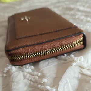 Coach Saddle Brown Leather Accordion Zip Wallet Purse Quiet Luxury Coachcore thumbnail 7