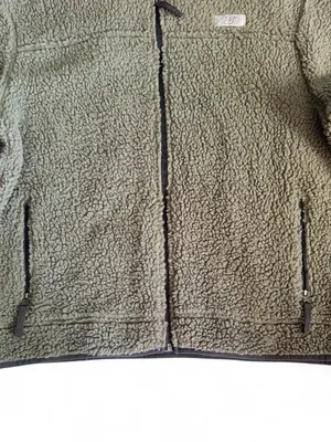 Ocean Coast Gray Olive Sherpa Fleece Jacket XL thumbnail 4