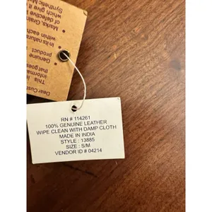 Newport News Wide Brown Woven Leather Belt 4” Wide Small/Medium Rn 114261 thumbnail 2